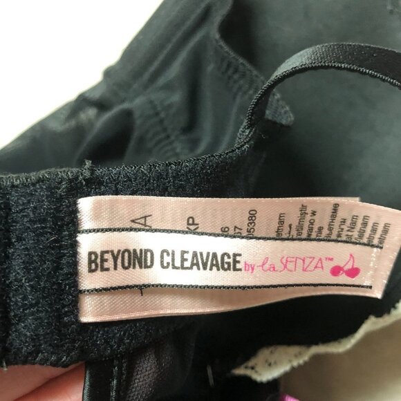 La Senza Beyond Cleavage Black & Pink Satin And Mesh Babydoll Size XS - Picture 6 of 9